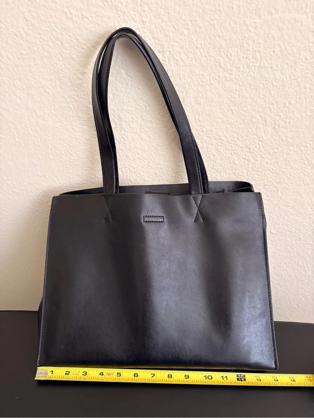Banana Republic Black Leather Laptop Tote